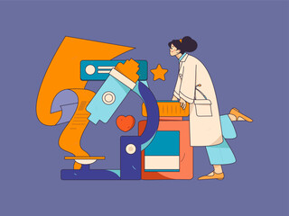 Medical characters fighting the epidemic flat vector concept operation hand drawn illustration
