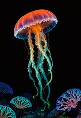 Bioluminescent Jellyfish in the Deep Sea
