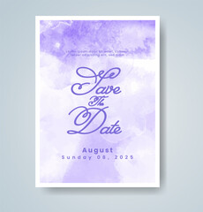 Wedding invitation with abstract watercolor background