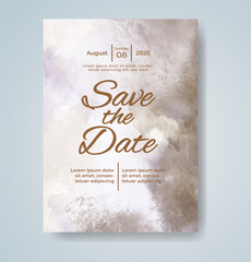 Wedding invitation with abstract watercolor background