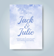 Wedding invitation with abstract watercolor background