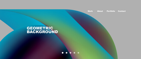 Bright multicolored geometric abstract shapes. Minimal trendy simplicity concept. Modern overlapping forms