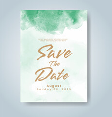 Wedding invitation with abstract watercolor background