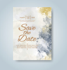 Wedding invitation with abstract watercolor background