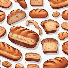 Bread Logo Cartoon Design Very Delicious