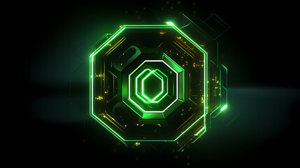 Abstract green tech cubes