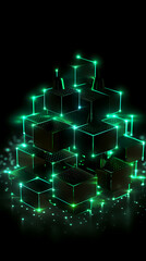 Abstract green tech cubes