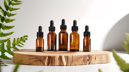 Plastic free cosmetic bottles face serum moisturizer and organic skin care products