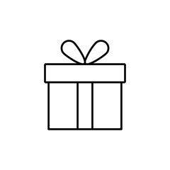 Gift box line icon. vector flat black trendy style illustration for web and app on white background..eps