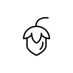 Hazelnut in a circle outline icon. vector simple illustration on white background..eps