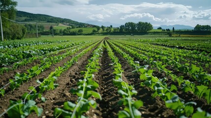 Obraz premium a narrow agricultural land