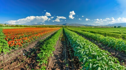 Obraz premium a narrow agricultural land