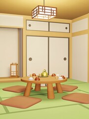 昭和レトロな部屋のイラスト