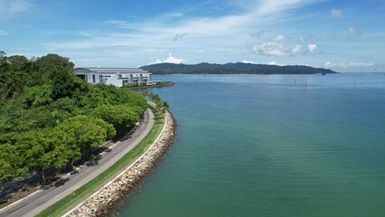 Kota Kinabalu, Malaysia – May 30 2024: The Waterfront Area of Kota Kinabalu City Centre