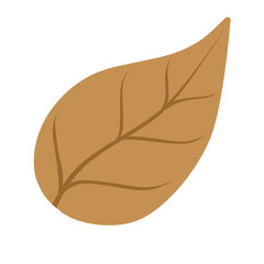 Doodle cute leaf cartoon line unique that can be used for sticker, book, scrapbook, icon, decorative, e.t.c with aesthetic brown color