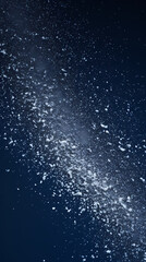 Obraz premium Floating snow particles on dark blue background