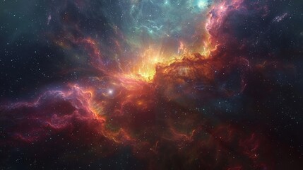 Fototapeta premium Cluster of the Multicolored Cosmic Nebula.