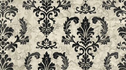 Elegant Damask Pattern with Intricate and Original Motifs Creating a Detailed Design