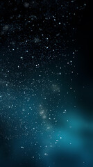 Fototapeta premium Floating snow particles on dark blue background