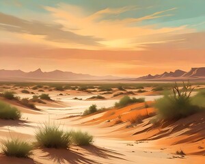 sunset in the desert