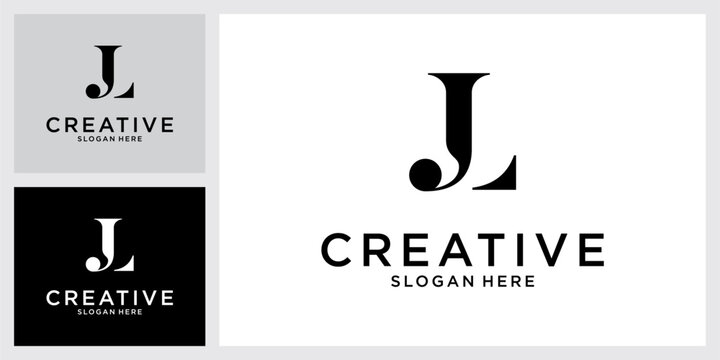 JL or LJ initial letter logo design vector