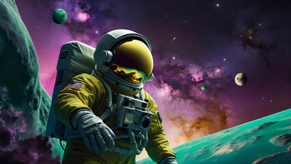 Fototapeta premium spaceship and astronaut. Generative AI 