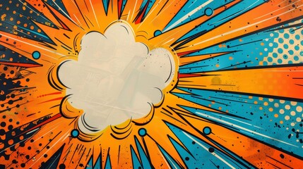 Bold comic book style explosion, superhero birthday invite, vibrant speech bubble for details