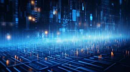 Futuristic data transfer: abstract technological cyberspace background.

