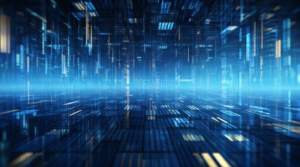 Futuristic data transfer: abstract technological cyberspace background.

