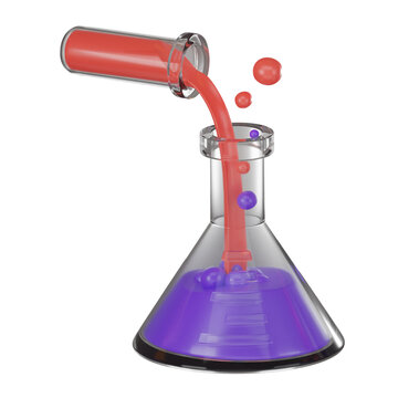 Scientific Chemistry with Liquid Mix. 3D Render