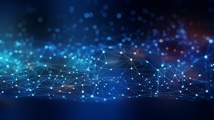 Dynamic connectivity: abstract digital technology background with interconnecting dots and lines for network communication.

