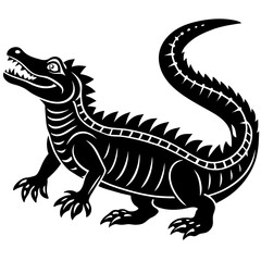 silhouette of a crocodile vector design 