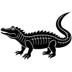 silhouette of a crocodile isolated