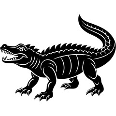 crocodile silhouette on white background