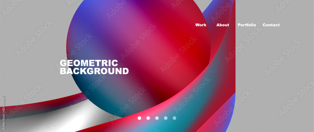 Aufkleber Bright multicolored geometric abstract shapes. Minimal trendy simplicity concept. Modern overlapping forms