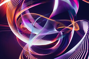 Employ the image as a foundational element in digital artworks, design projects, and visual compositions. The vibrant luminous lines and swirling circles lend a high - tech touch to any creation.