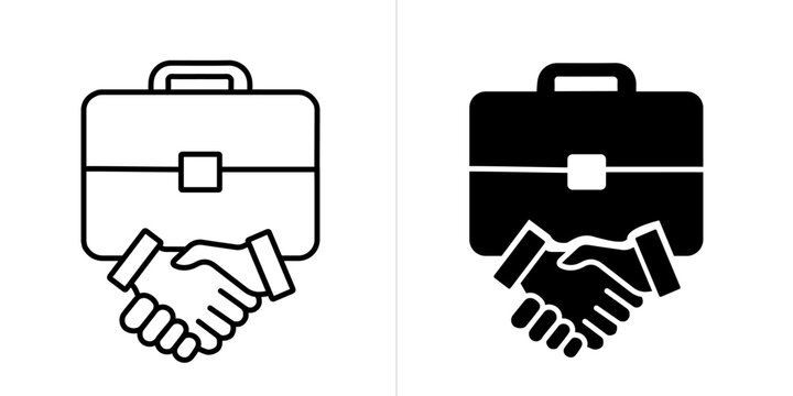 Business editable stroke and solid web icon set. Vector illustration