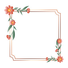 Golden Floral Frame