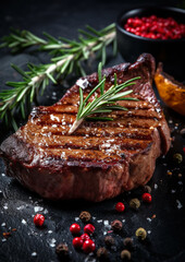 grilled beef steak with vegetables generate by AI