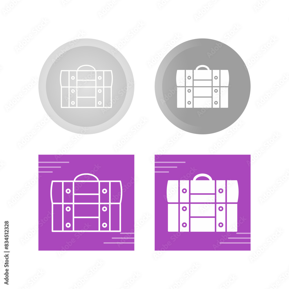 Sticker Treasure Chest Vector Icon