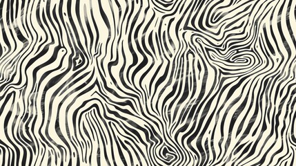Obraz premium Seamless pattern of intricate hand-drawn zebra stripes with varying thickness, showcasing a dynamic and textured design