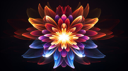 Beautiful and dazzling symmetrical artistic particle flower pictures
