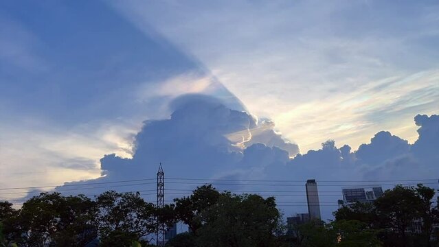 Cloud Timelapse with sun lay sky background