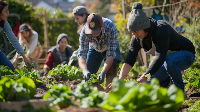  Community garden project funded by a green business