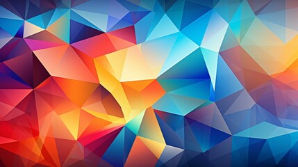 Obraz premium Unique triangle mosaic illustration with abstract design and geometric shapes on a clean background.