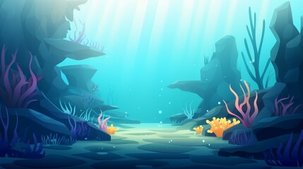 Dive into a whimsical underwater world with vibrant marine life, exotic fish, and coral reefs in this highresolution illustration.