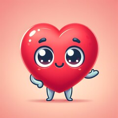 Fototapeta premium heart mascot cartoon character with heart with a smile heart with a smile