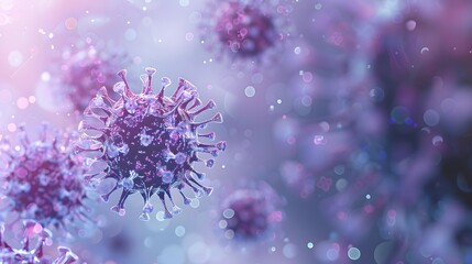 Virus. Abstract  3d virus microbe isolated on blue background. Allergy bacteria, medical healthcare, microbiology concept.