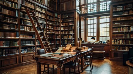 Obraz premium Library Staff Operating the Automated Book Return System: 4K HD Wallpaper Showcasing a Serene Workplace