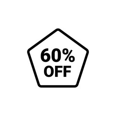 60 Percent sale badge template